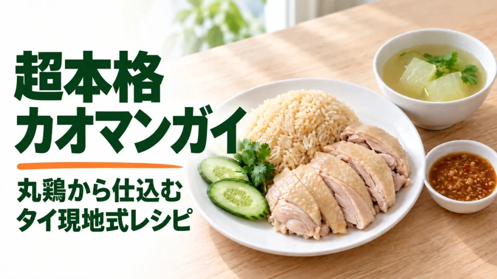 超本格カオマンガイ。丸鶏から仕込むタイ現地式レシピ