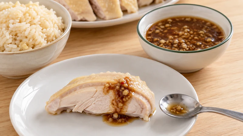 にんにくが強く感じるタレを鶏肉に少量だけ付けるイメージ