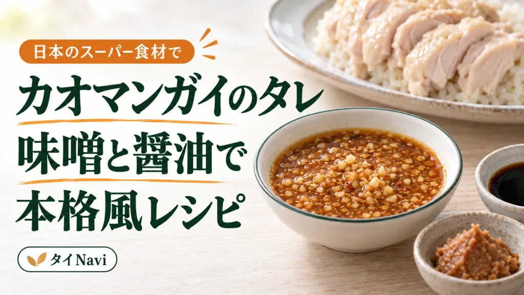 カオマンガイのタレを味噌と醤油で作る本格風レシピ。日本のスーパー食材で