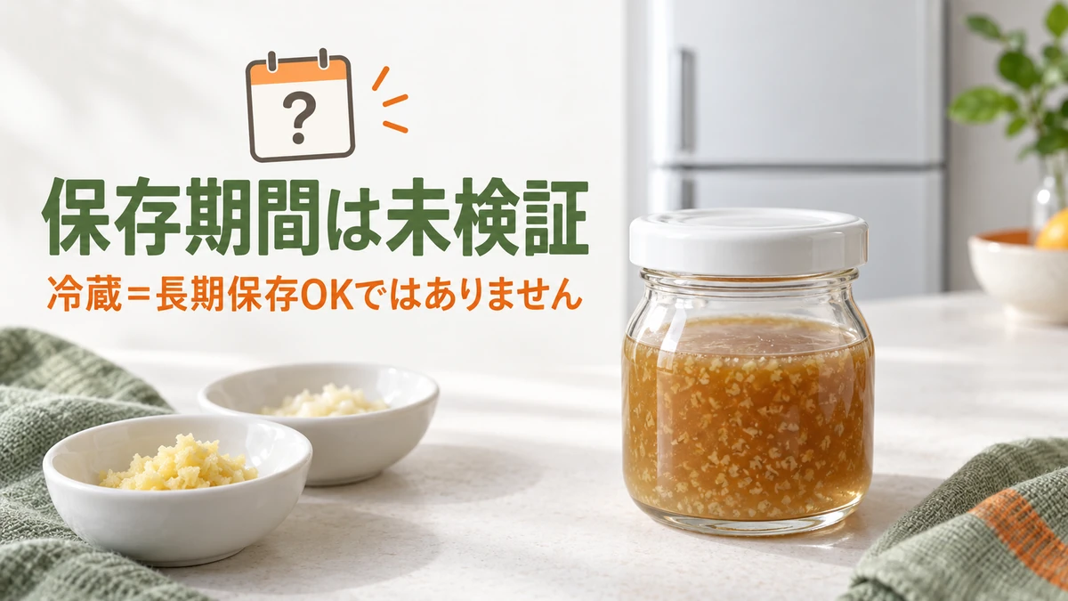 保存期間は未検証。冷蔵しても長期保存できるという意味ではありません