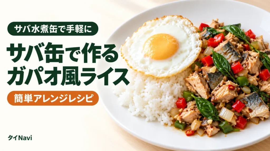 サバ缶で作るガパオ風ライス。水煮缶の簡単アレンジレシピ