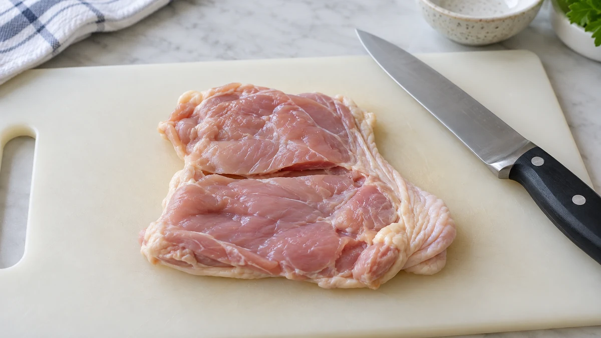 鶏肉の厚さをそろえる