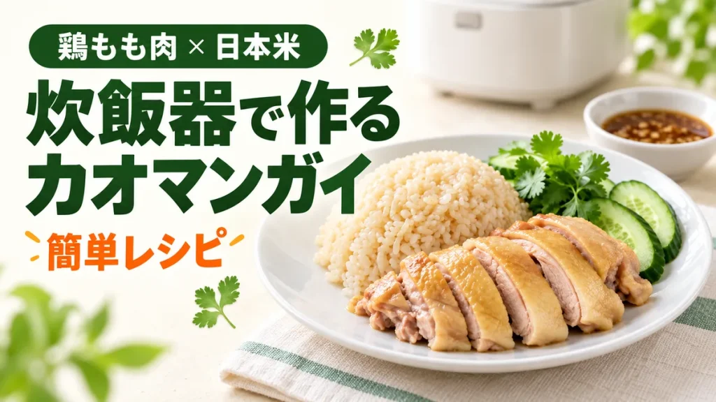 炊飯器で作るカオマンガイ。鶏もも肉と日本米の簡単レシピ