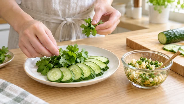 添え野菜を先に切るのイメージ