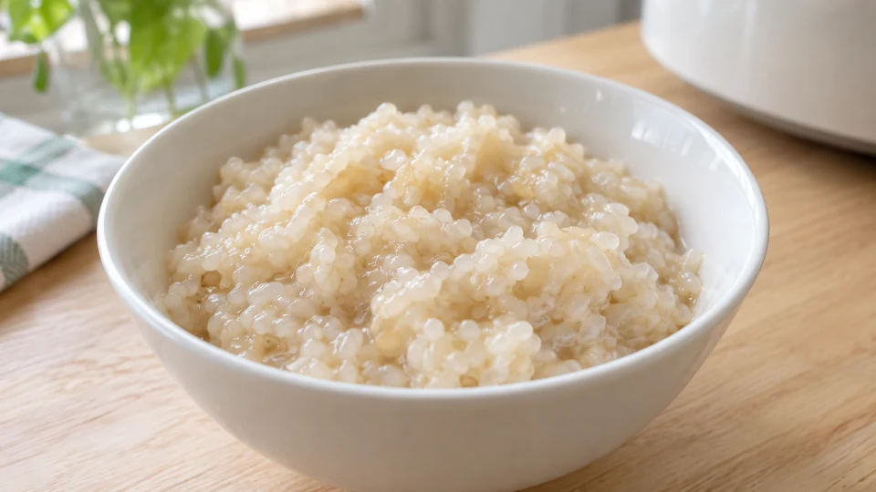 水分が多く、粒がまとまったごはんのイメージ